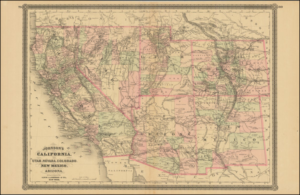 45-Southwest, Arizona, Colorado, Utah, Nevada, New Mexico, Colorado, Utah and California Map By Al