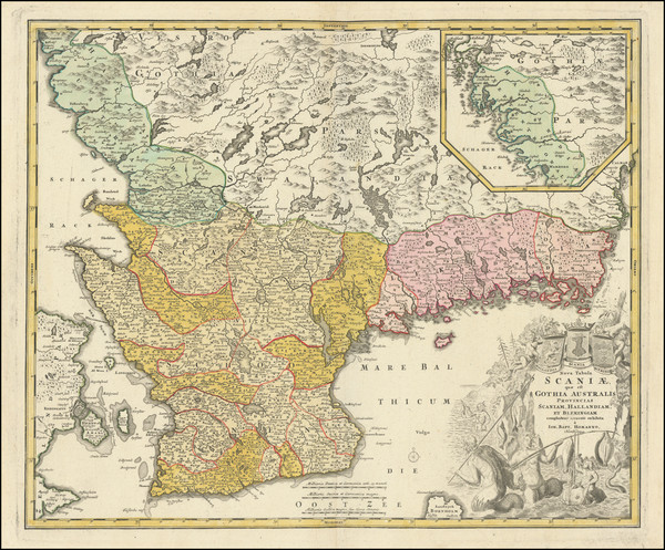 8-Sweden and Denmark Map By Johann Baptist Homann