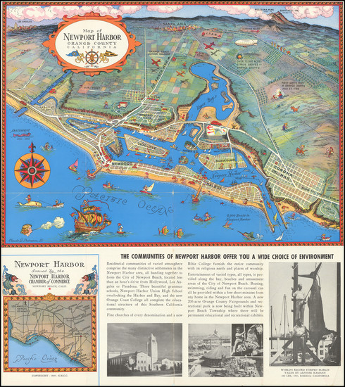3-Pictorial Maps and Other California Cities Map By Claude Putnam
