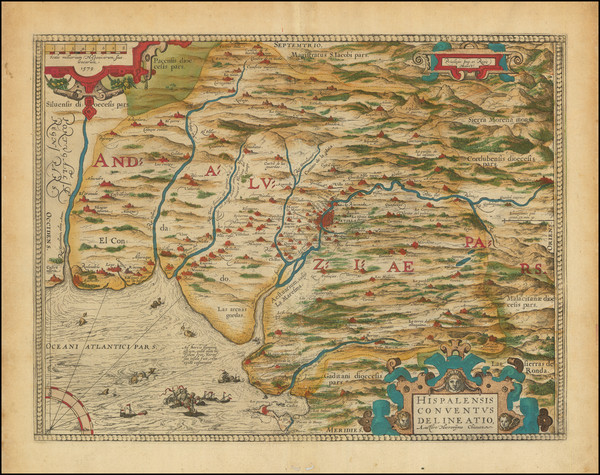 65-Spain Map By Abraham Ortelius