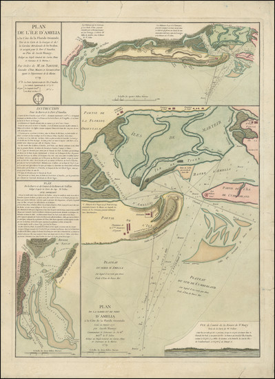 40-Florida and Georgia Map By Depot de la Marine