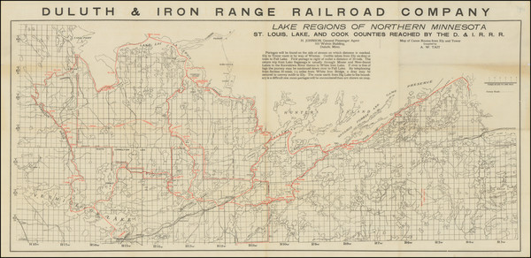 38-Minnesota Map By Duluth & Iron Range Railroad Co.