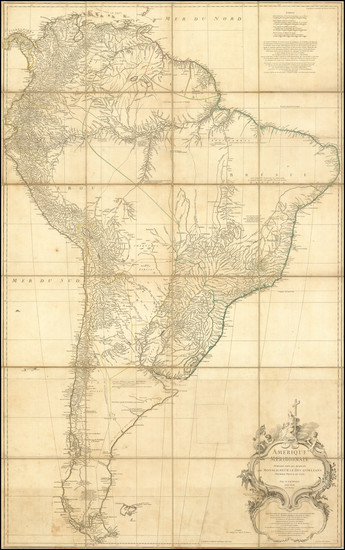 44-South America Map By Jean-Baptiste Bourguignon d'Anville