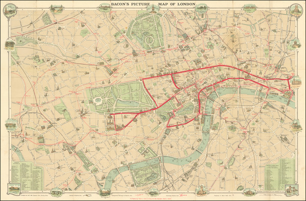 3-London Map By G.W. Bacon & Co.