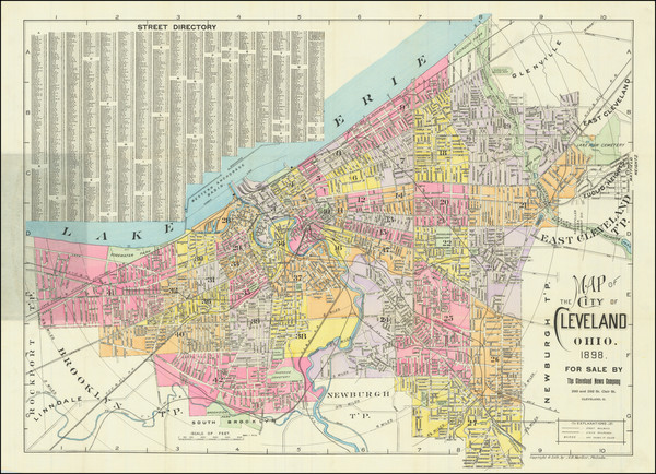 88-Ohio Map By Cleveland News Company / A.H. Mueller