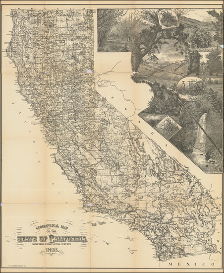 1-California Map By H.S. Crocker & Co.
