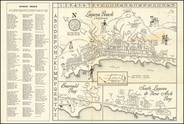 93-Pictorial Maps and Other California Cities Map By Laguna Beach Chamber of Commerce