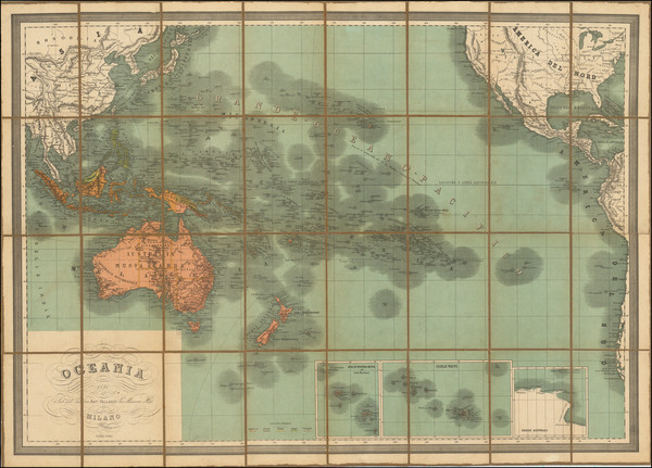 10-Pacific Ocean, Pacific and Oceania Map By Antonio Vallardi