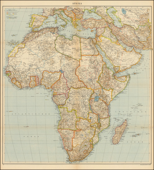 79-Africa and World War II Map By Bibliographische Institut