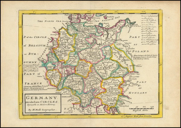 77-Germany Map By Herman Moll