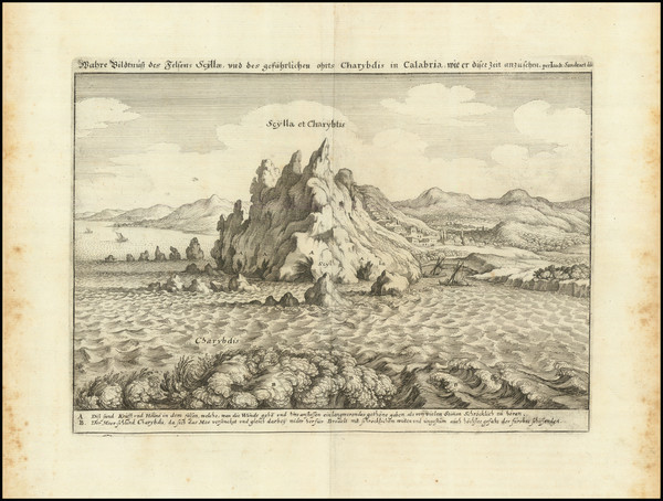 37-Southern Italy and Sicily Map By Matthaus Merian