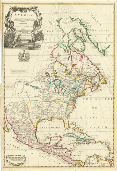 57-North America Map By John Senex