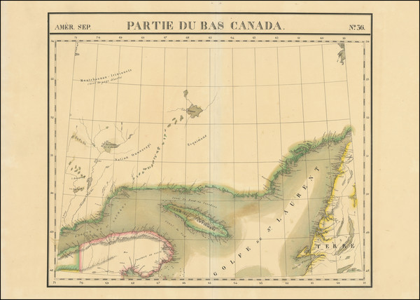 82-Eastern Canada Map By Philippe Marie Vandermaelen