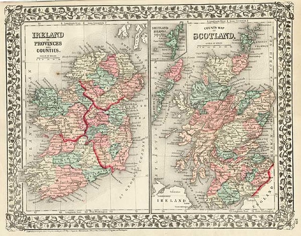 49-Europe and British Isles Map By Samuel Augustus Mitchell Jr.