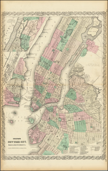 92-New York City Map By G.W.  & C.B. Colton