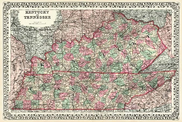 34-South Map By Samuel Augustus Mitchell Jr.