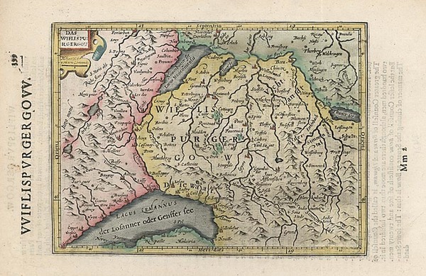 72-Europe, Switzerland and France Map By Henricus Hondius - Gerhard Mercator