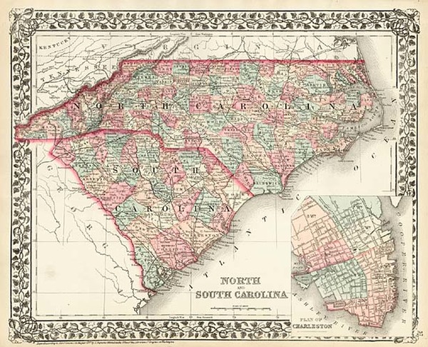 49-Southeast Map By Samuel Augustus Mitchell Jr.