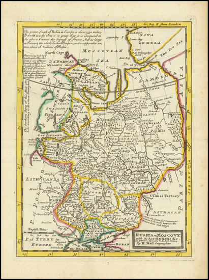 37-Russia Map By Herman Moll