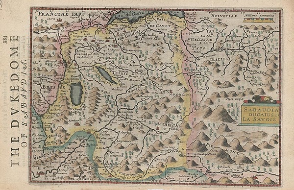 91-Europe, Switzerland, France and Italy Map By Henricus Hondius - Gerhard Mercator