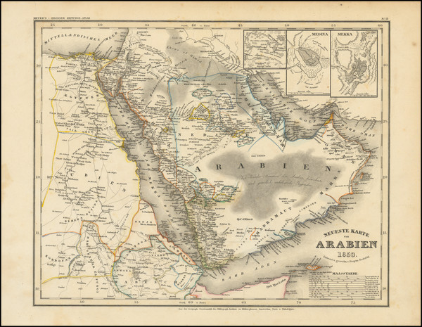 54-Middle East and Arabian Peninsula Map By Joseph Meyer