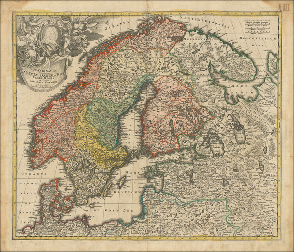 45-Scandinavia Map By Johann Baptist Homann