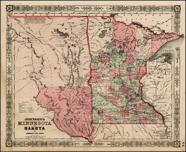 14-Midwest and Plains Map By Benjamin P Ward  &  Alvin Jewett Johnson