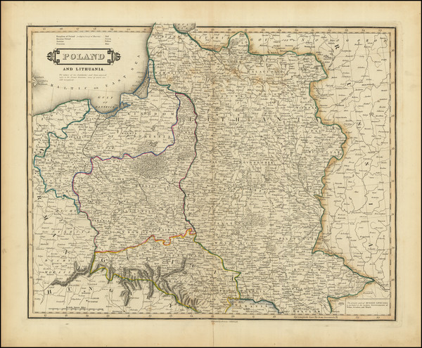 21-Poland, Russia and Baltic Countries Map By Daniel Lizars