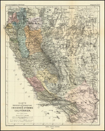 61-Nevada and California Map By Augustus Herman Petermann