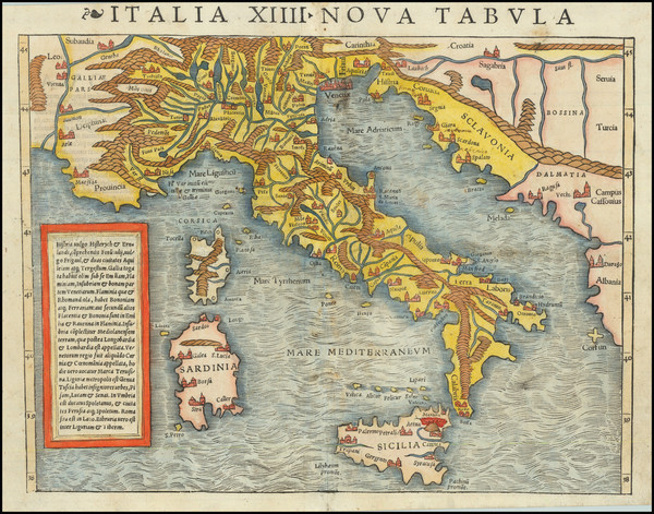 81-Italy Map By Sebastian Munster