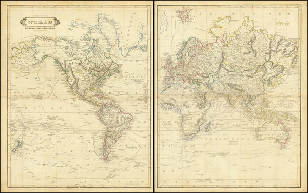 38-World Map By William Home Lizars