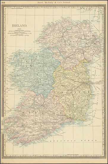 87-Ireland Map By William Rand  &  Andrew McNally