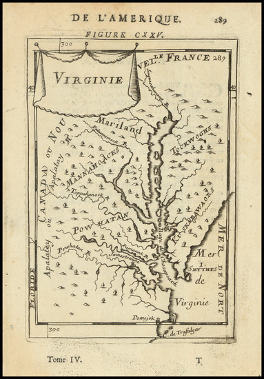 37-Maryland, Southeast and Virginia Map By Alain Manesson Mallet