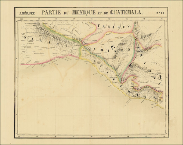 10-Mexico and Central America Map By Philippe Marie Vandermaelen