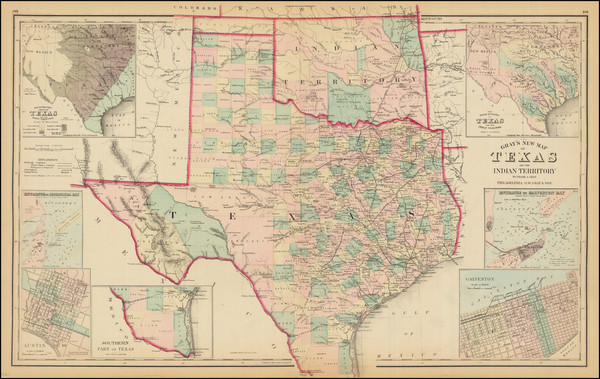 35-Texas and Oklahoma & Indian Territory Map By O.W. Gray