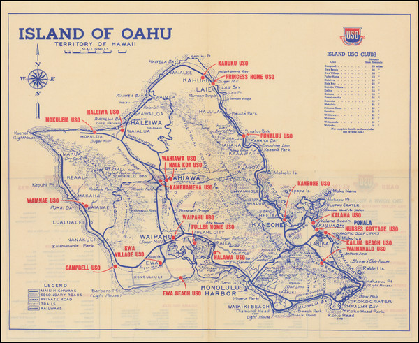 24-Hawaii and Hawaii Map By USO