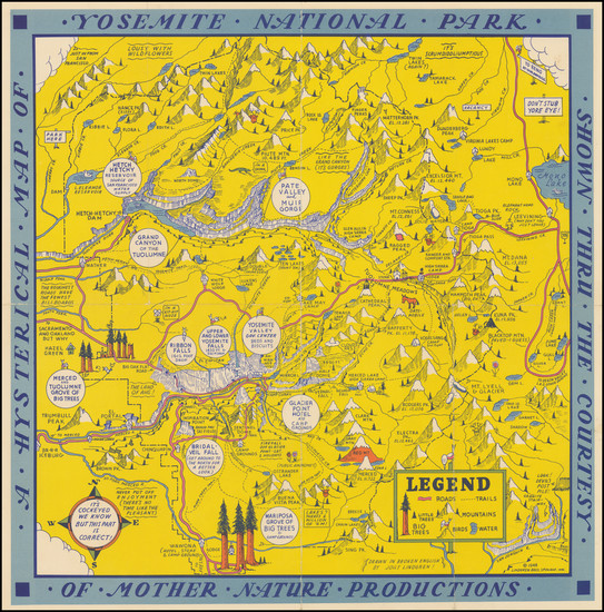 88-Yosemite Map By Lindgren Brothers