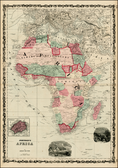 87-Africa and Africa Map By Benjamin P Ward  &  Alvin Jewett Johnson