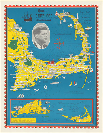 62-Massachusetts and Pictorial Maps Map By Ernest Dudley Chase