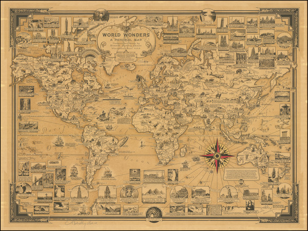 33-World and Pictorial Maps Map By Ernest Dudley Chase