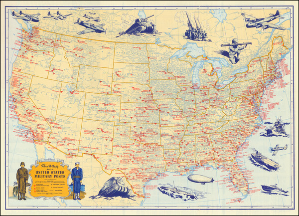 78-United States and World War II Map By Rand McNally & Company