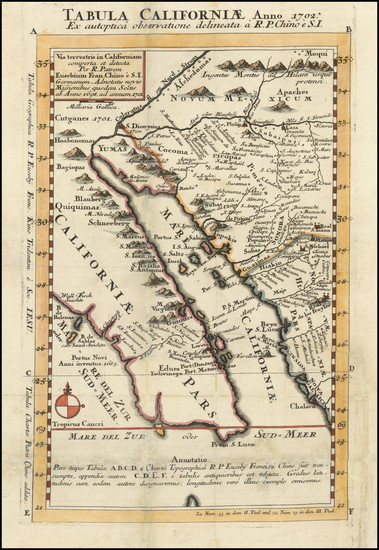 96-Southwest, Mexico, Baja California, California and California as an Island Map By Fr. Eusebio K