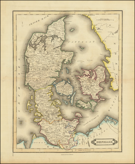 54-Denmark Map By William Home Lizars