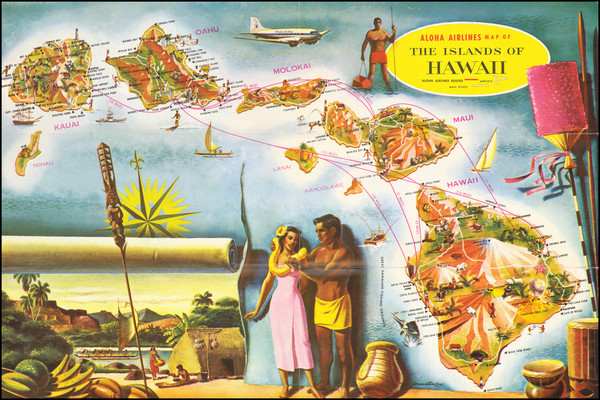 74-Hawaii, Hawaii and Pictorial Maps Map By Donn Allison