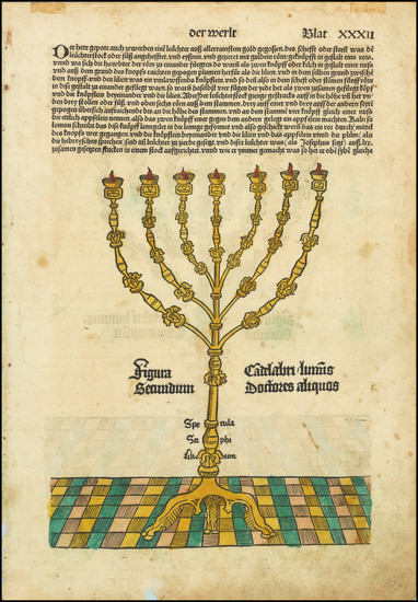 9-Holy Land and Prints & Drawings Map By Hartmann Schedel