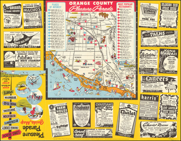 91-Pictorial Maps and Other California Cities Map By Pleasure Parade Publications