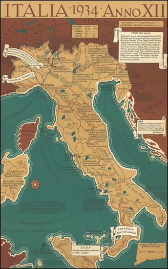 2-Italy and Pictorial Maps Map By Leroy H. Appleton