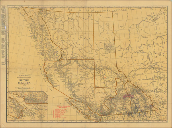 61-British Columbia Map By Rand McNally & Company