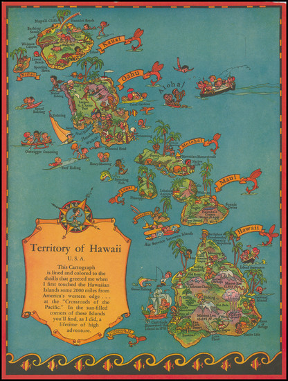 63-Hawaii and Hawaii Map By Ruth Taylor White