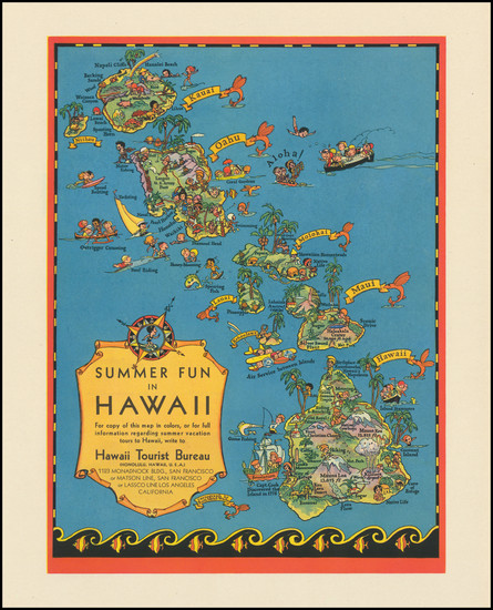54-Hawaii, Hawaii and Pictorial Maps Map By Ruth Taylor White